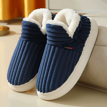 Warm plush winter slipp indoor comfort - blu