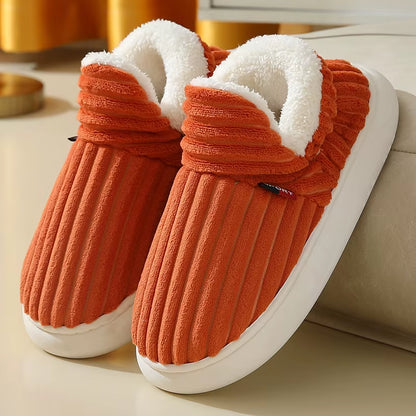 Warm plush winter slipper - indoor comfort - orange
